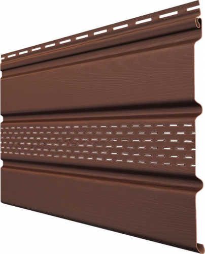 Виниловый софит Grand Line Classic Standart частично перфорированный шоколадный